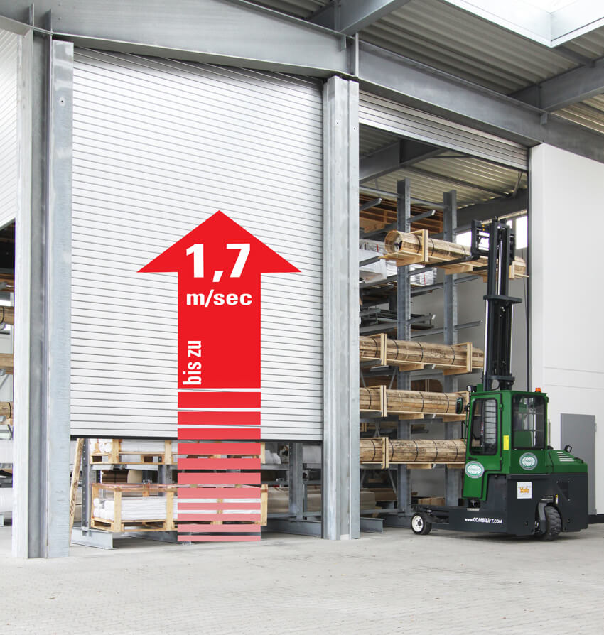 Schnelllauftor ALU R als Gebäudeabschluss einer Produktionshalle